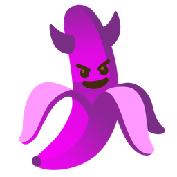 smiling face with horns and banana