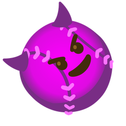 smiling face with horns and baseball