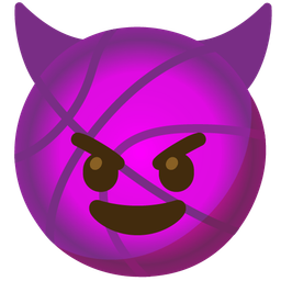 smiling face with horns and basketball