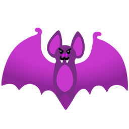 smiling face with horns and bat