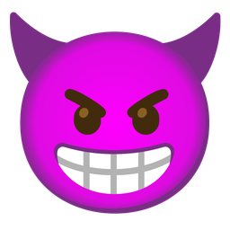 Smiling face with horns and Beaming face with smiling eyes