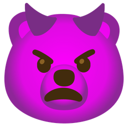 smiling face with horns and bear