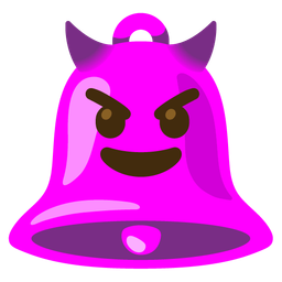 smiling face with horns and bell