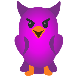 smiling face with horns and bird