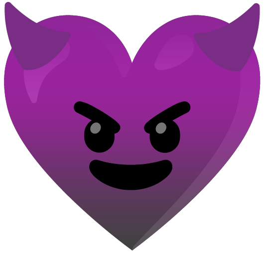 Smiling face with horns and Black heart