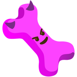 smiling face with horns and bone