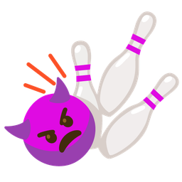 smiling face with horns and bowling