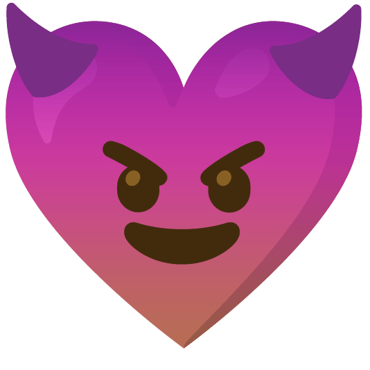 Smiling face with horns and Brown heart