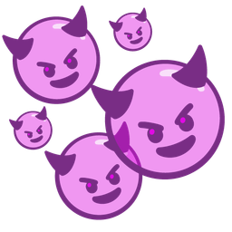 smiling face with horns and bubbles