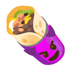 smiling face with horns and burrito