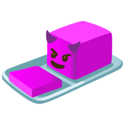 smiling face with horns and butter