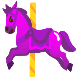 smiling face with horns and carousel horse