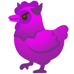 smiling face with horns and chicken