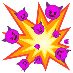 smiling face with horns and collision