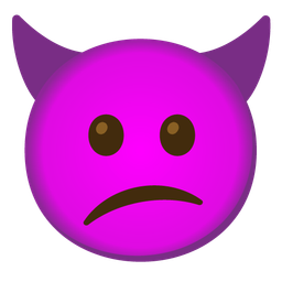 smiling face with horns and confused face