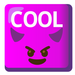 smiling face with horns and COOL button