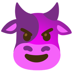 smiling face with horns and cow face