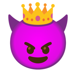 smiling face with horns and crown