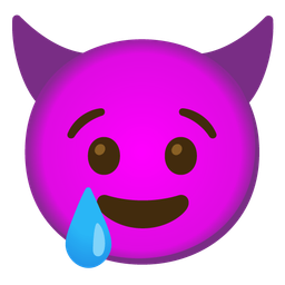 smiling face with horns and crying face