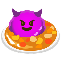 smiling face with horns and curry rice