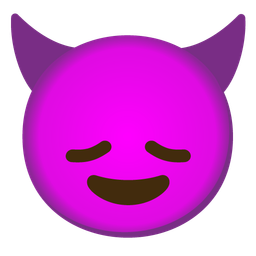 smiling face with horns and disappointed face