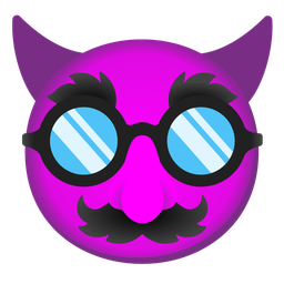 smiling face with horns and disguised face