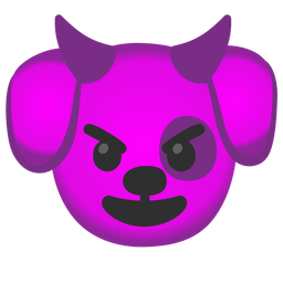 smiling face with horns and dog face