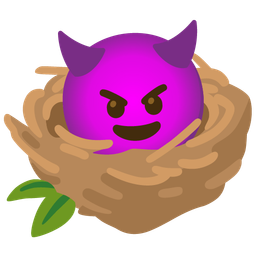 smiling face with horns and empty nest