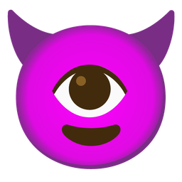 smiling face with horns and eye