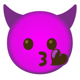 Smiling face with horns and Face blowing a kiss