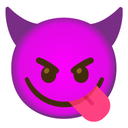 Smiling face with horns and Face savoring food