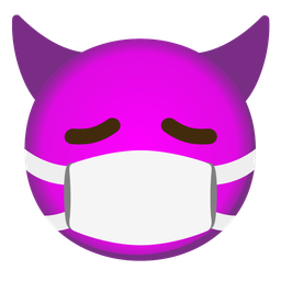 smiling face with horns and face with medical mask