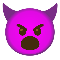 smiling face with horns and face with open mouth