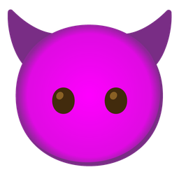 smiling face with horns and face without mouth