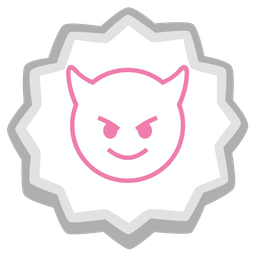 smiling face with horns and fish cake with swirl