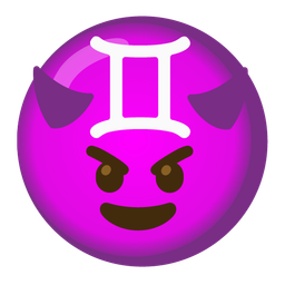 smiling face with horns and Gemini