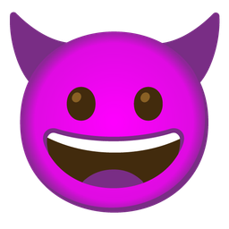 Smiling face with horns and Grinning face