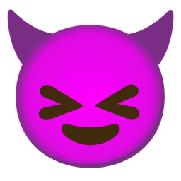 Smiling face with horns and Grinning squinting face