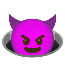 smiling face with horns and hole