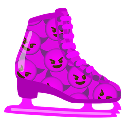 smiling face with horns and ice skate