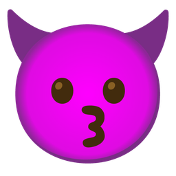 Smiling face with horns and Kissing face