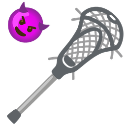 smiling face with horns and lacrosse