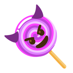 smiling face with horns and lollipop