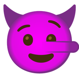 smiling face with horns and lying face