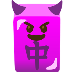 smiling face with horns and mahjong red dragon
