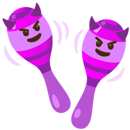 smiling face with horns and maracas