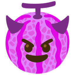 smiling face with horns and melon