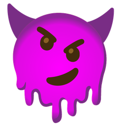 Smiling face with horns and Melting face