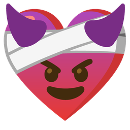 smiling face with horns and mending heart