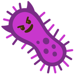 smiling face with horns and microbe
